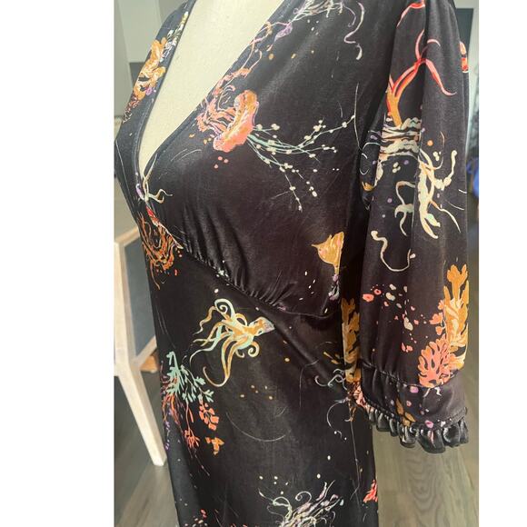 NWT ModCloth Can't Go Unnoticed Velvet Midi Puff Starfish Whimsigoth Dress L $90 - Picture 6 of 14